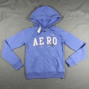 Aeropostale Zip Up Blue White XS Y2K